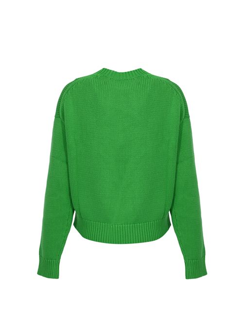 Maglia in cotone con logo a intarsio Green POLO RALPH LAUREN | 211A96234003